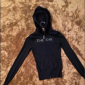 Bebe rabbit fur  hooded zip up jacket with hanger